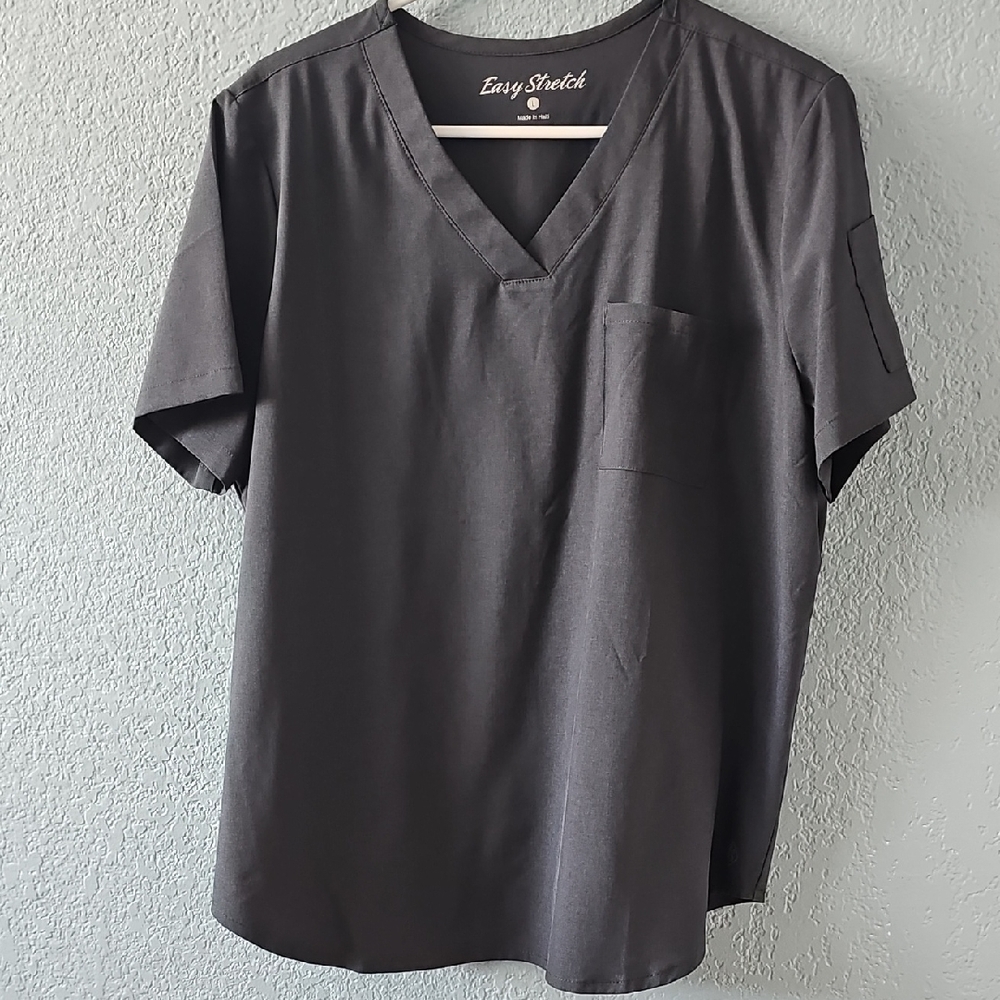 Easy Stretch Women's Black V-Neck Scrub Top